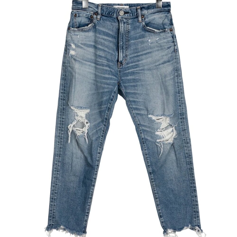 Moussy High-Rise Straight Leg Jeans